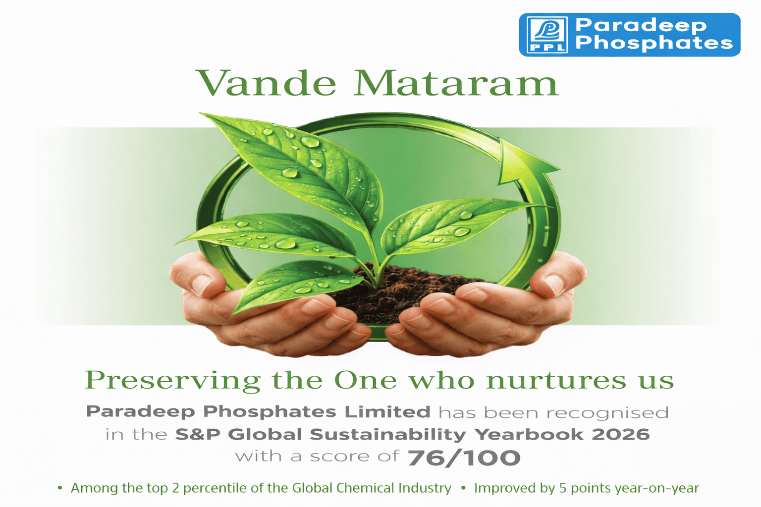 Paradeep Phosphates Secures Place in S&amp;P Global Sustainability Yearbook 2026