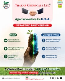 Thakar Chemicals Limited Announces Strategic Partnership with US-Based AgTech Innovation Company to Launch Patented Crop Nutrition Solutions in India