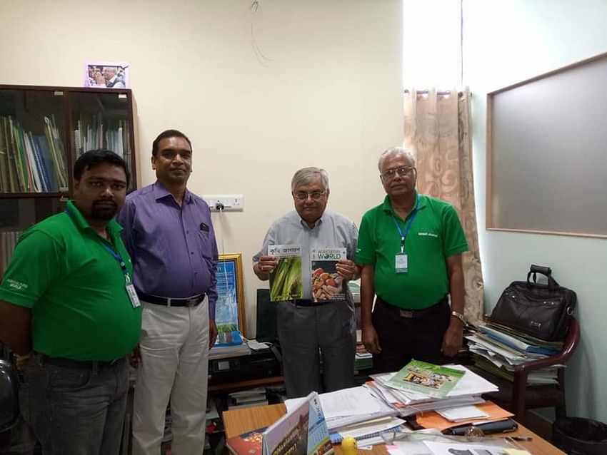 krishi jagran Chief Editor M C Dominic And West Bengal State In charge Dr. Paritosh Bhattacharya & Technical Editor Dr BC Biswas Interact with Dr Pradeep Majoomdar, Agri Advisor of West Bengal Government.