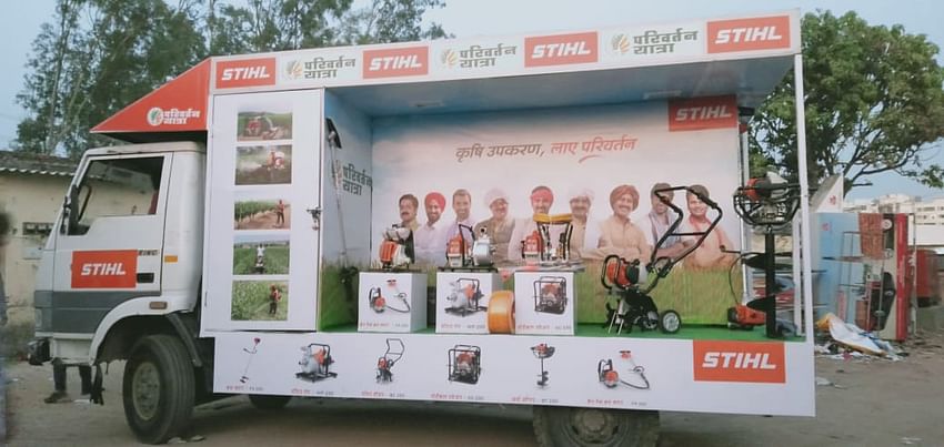 One more Rural Reach initiative from Krishi Jagran. STIHL Road Show and promotion of products to the progressive farming community was flagged off today in Himachal Pradesh by the STHIL Regional Manager Mr. Dhiraj Kumar Savita in the presence of Associate Dr. Rupinder Singh Saini and Area Sales Manager Mr. Gaurav Gujaral.