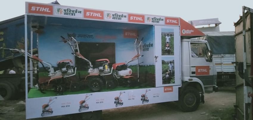 One more Rural Reach initiative from Krishi Jagran. STIHL Road Show and promotion of products to the progressive farming community was flagged off today in Himachal Pradesh by the STHIL Regional Manager Mr. Dhiraj Kumar Savita in the presence of Associate Dr. Rupinder Singh Saini and Area Sales Manager Mr. Gaurav Gujaral.