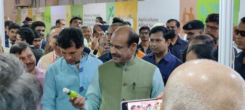 Om Birla, Lok Sabha Speaker, and Kailash Choudhary, Minister of State for Agriculture and Farmers’ Welfare at the exhibition, exploring the different startup stalls