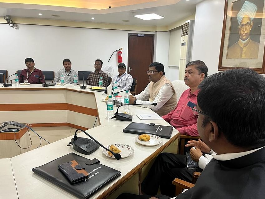 FOOD FOR THOUGHT! PK Roul, Vice Chancellor, Odisha University of Agriculture and Technology in a candid conversation after the inauguration of Farmers’ Fair 2023 in Bhubaneshwar