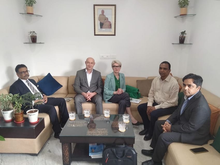 Visit in Pics: Dean Victor Barabash & Deputy Dean Natalia, RUDN University, Moscow, at KJ Chaupal