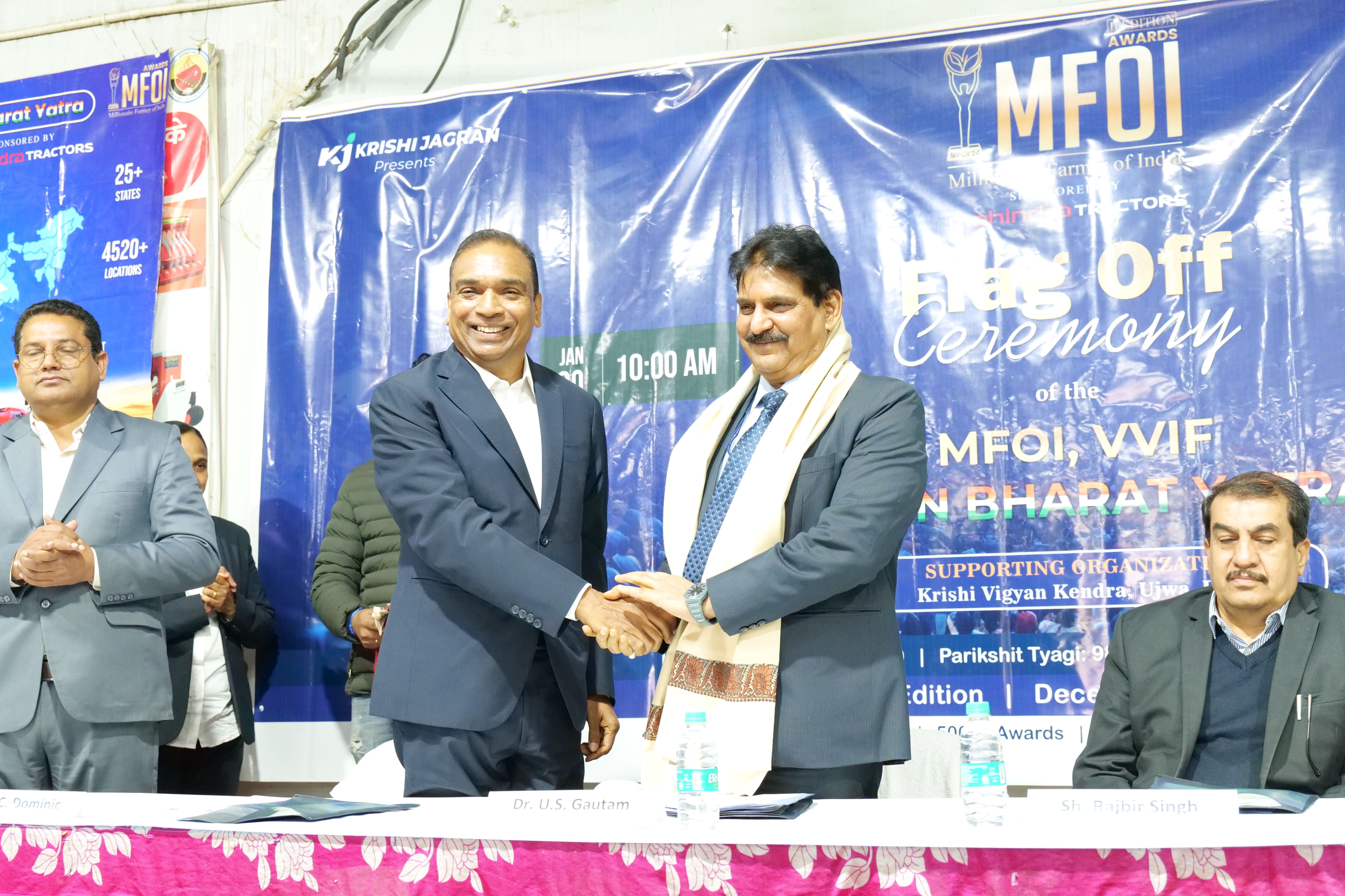 Dr US Gautam Flags Off 'MFOI, VVIF Kisan Bharat Yatra' From KVK, Charting a Course Through Northern India